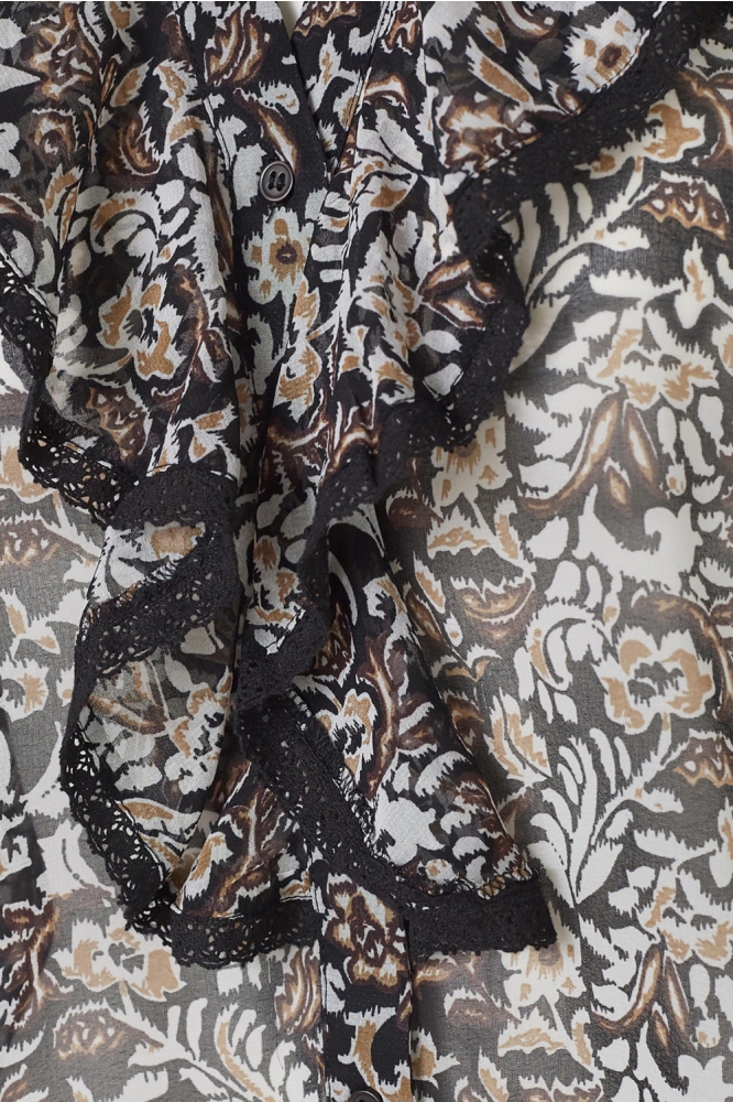 SisterS point zwarte dames blouse | Close up