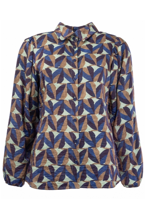 NED blauwe dames blouse | Vooraanzicht