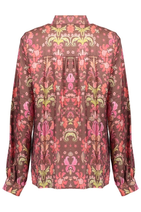 Geisha bruine dames blouse | Achteraanzicht