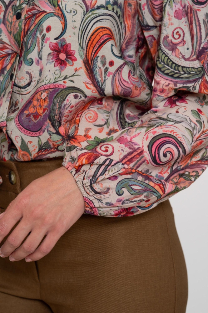 Geisha beige dames blouse | Kleurstaal