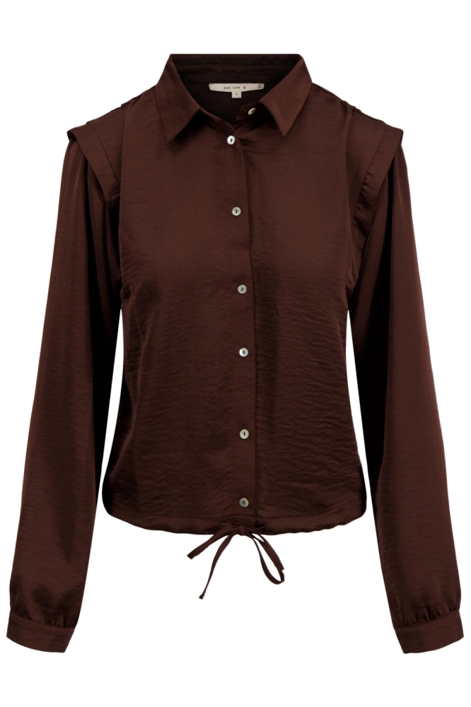 Zusss bruine dames blouse | Vooraanzicht