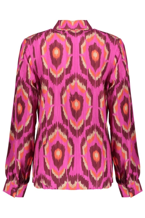 Geisha roze dames blouse | Achteraanzicht
