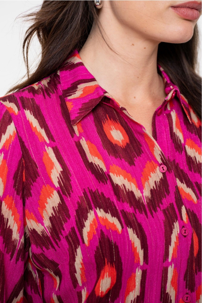 Geisha roze dames blouse | Close up