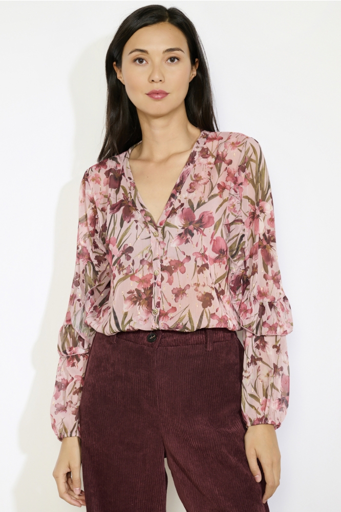 LolaLiza roze dames blouse | Model vooraanzicht