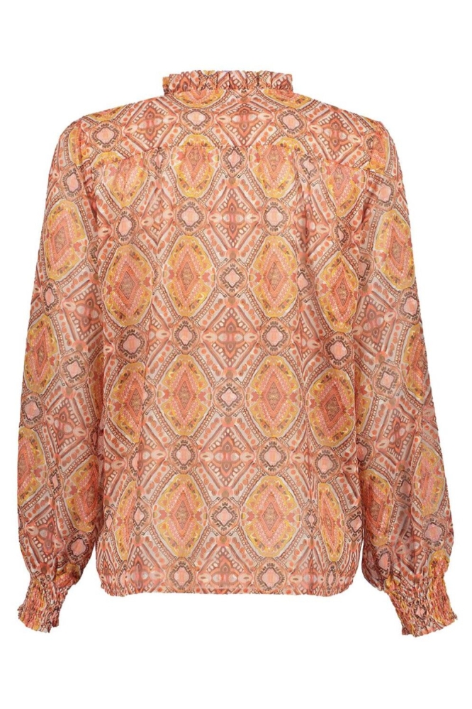 Geisha oranje dames blouse | Achteraanzicht