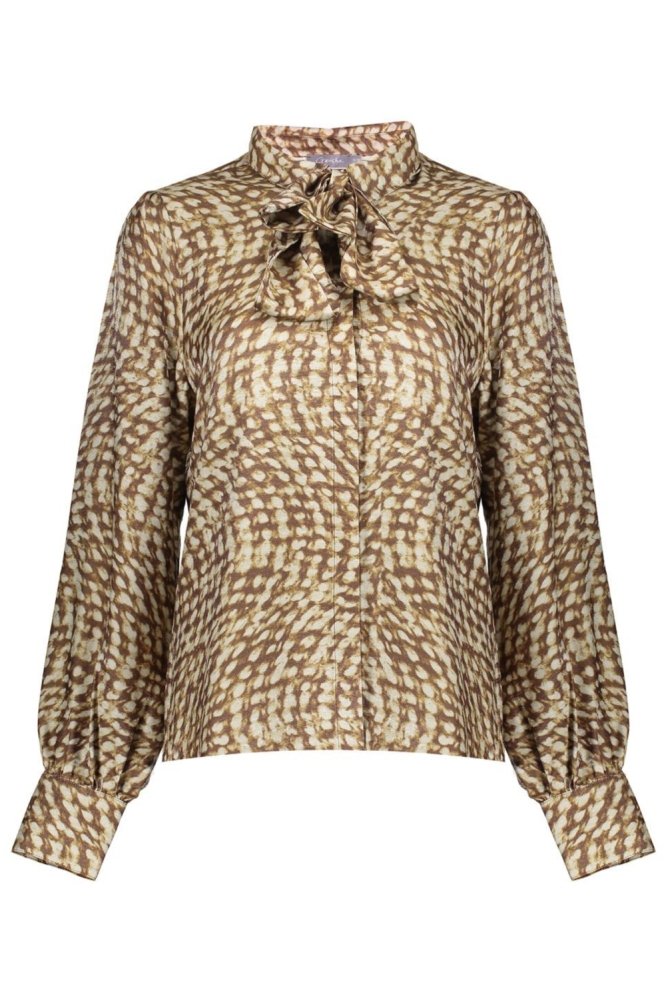 Geisha camel dames blouse | Vooraanzicht