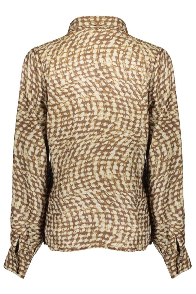 Geisha camel dames blouse | Achteraanzicht