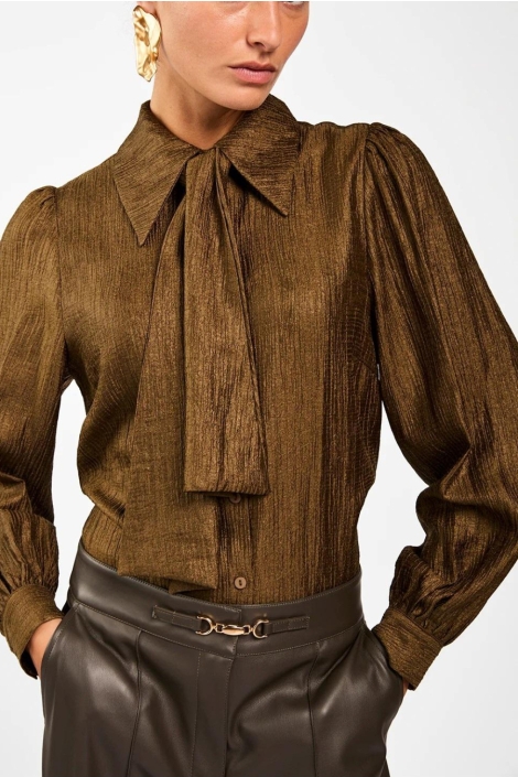 Aaiko groene dames blouse | Close up