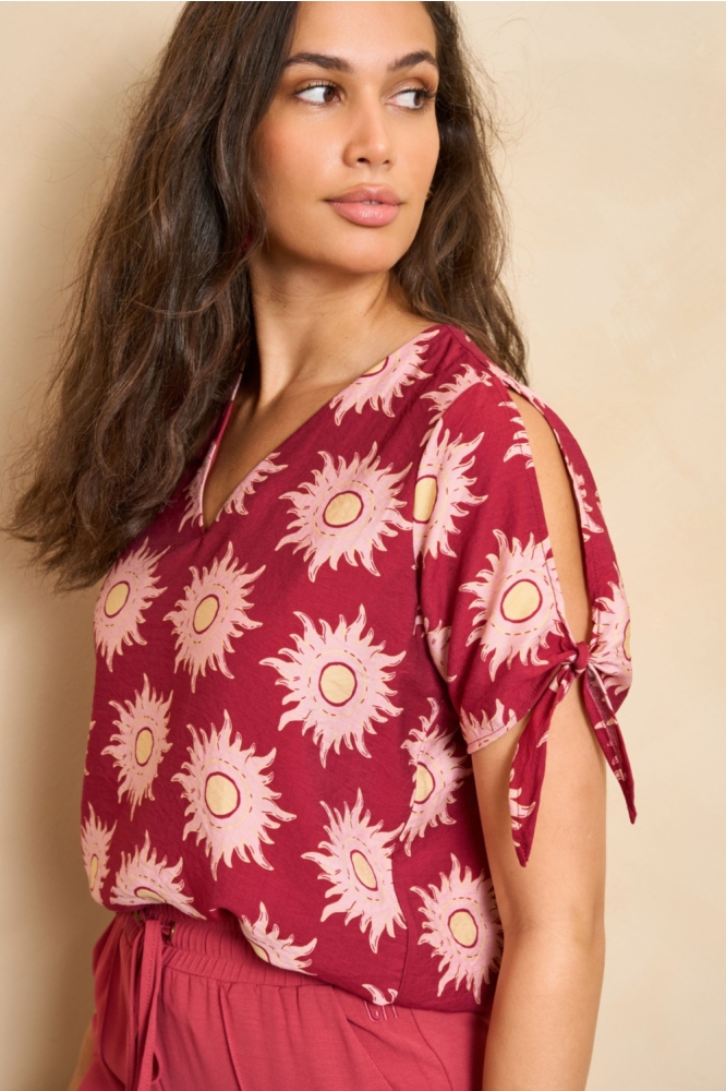 Lofty Manner roze dames blouse | Model vooraanzicht