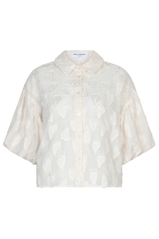 Lofty Manner beige dames blouse | Vooraanzicht