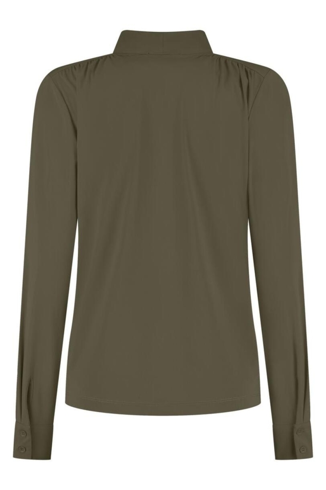 Lady Day groene dames blouse | Achteraanzicht