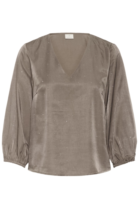 Kaffe bruine dames blouse | Vooraanzicht