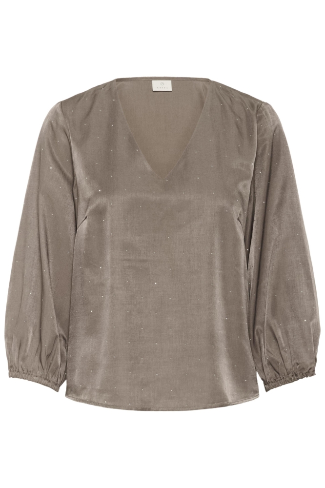 Kaffe bruine dames blouse | Vooraanzicht
