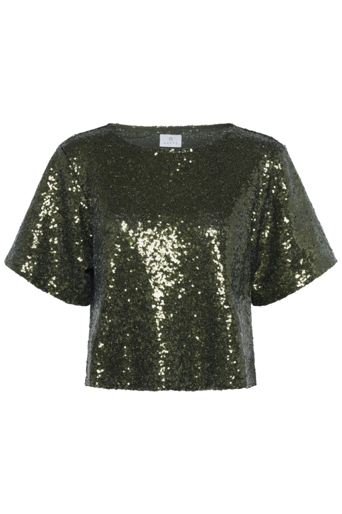 Kaffe groene dames blouse | Vooraanzicht