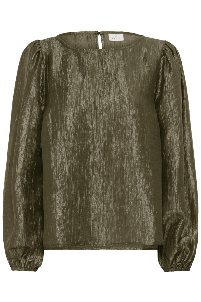 Kaffe groene dames blouse | Vooraanzicht