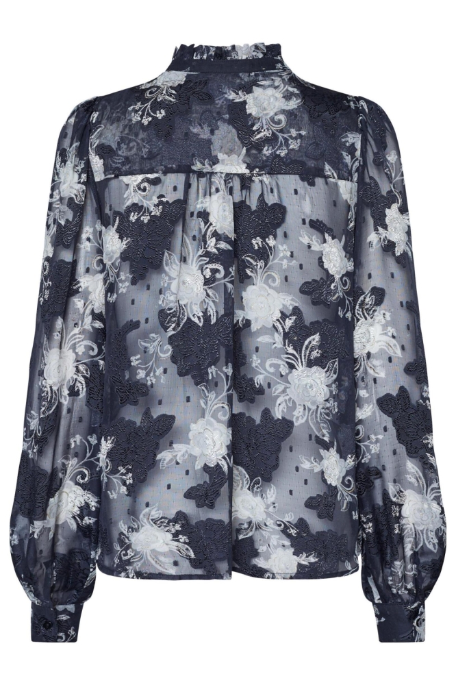 SisterS point zwarte dames blouse | Achteraanzicht