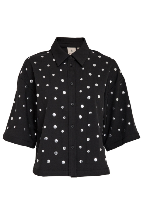 Peppercorn zwarte dames blouse | Vooraanzicht