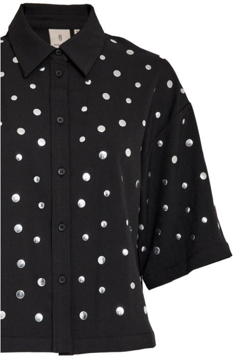 Peppercorn zwarte dames blouse | Close up
