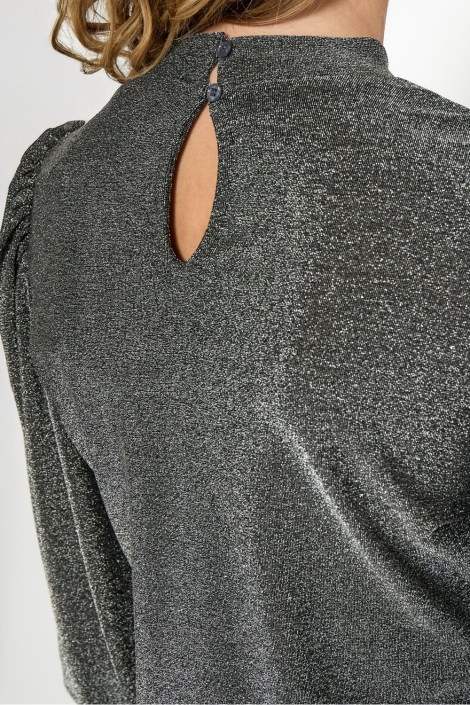 Peppercorn zilveren dames blouse | Close up