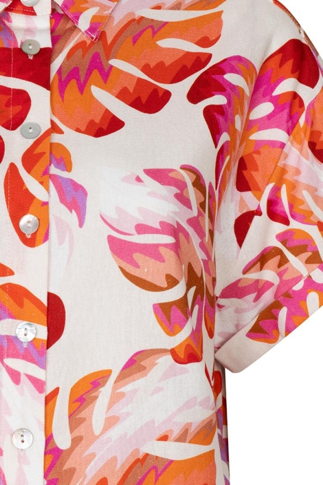 EsQualo beige dames blouse | Close up