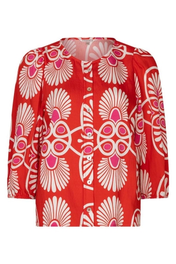 EsQualo Blouse BLOUSE R NECK HEARTFELT HS26 10203 PRINT