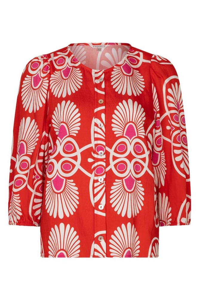 EsQualo rode dames blouse | Vooraanzicht