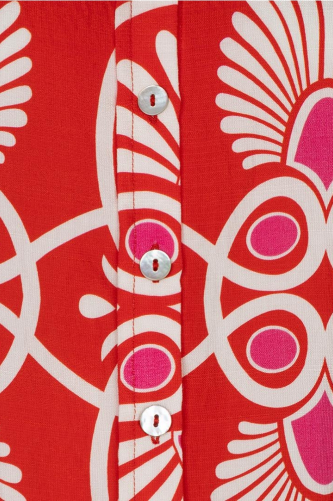 EsQualo rode dames blouse | Close up