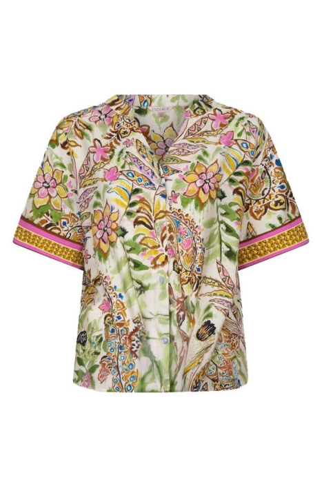 EsQualo beige dames blouse | Vooraanzicht