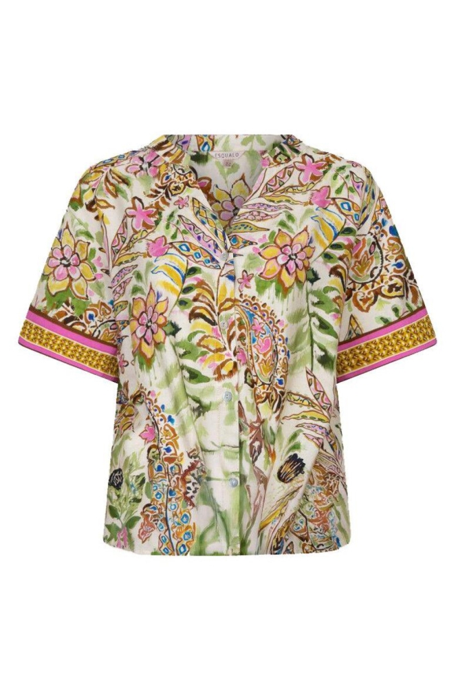 EsQualo beige dames blouse | Vooraanzicht