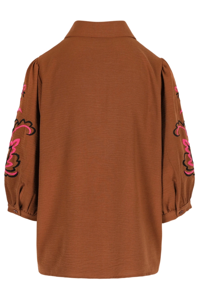 LolaLiza bruine dames blouse | Achteraanzicht