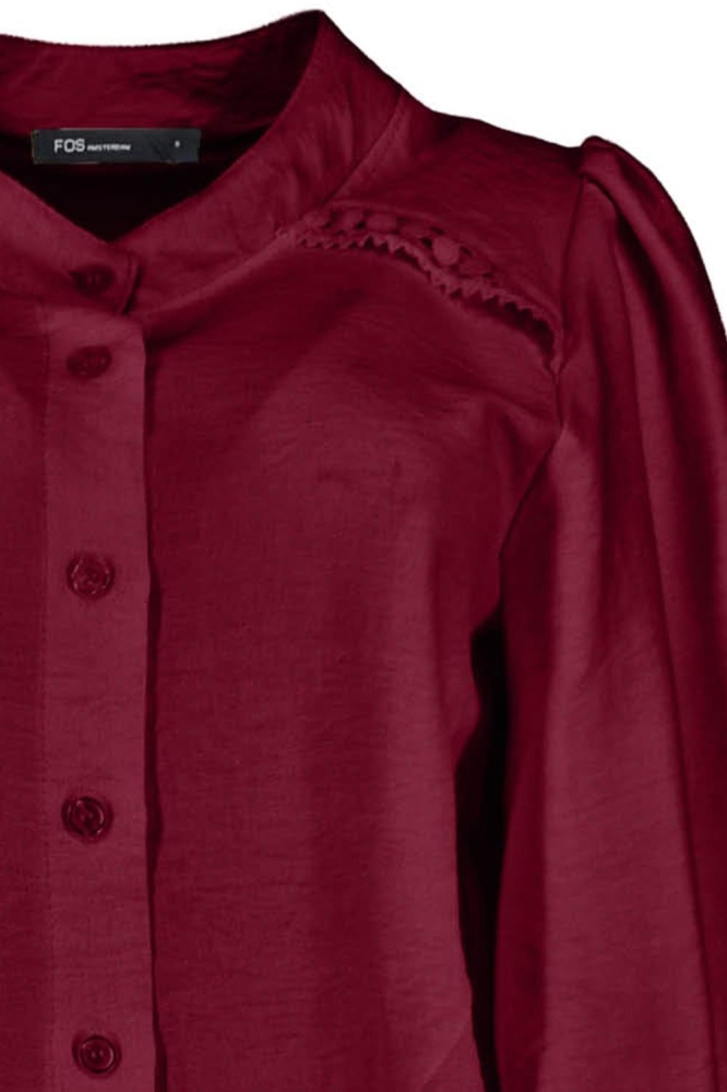 FOS Amsterdam bordeaux dames blouse | Close up