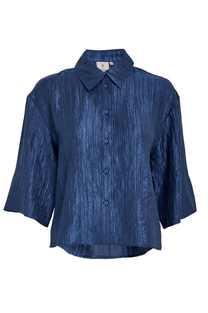 Peppercorn blauwe dames blouse | Vooraanzicht