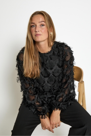 Peppercorn Blouse KYLIN LONG SL BLOUSE PC8725 9000 BLACK