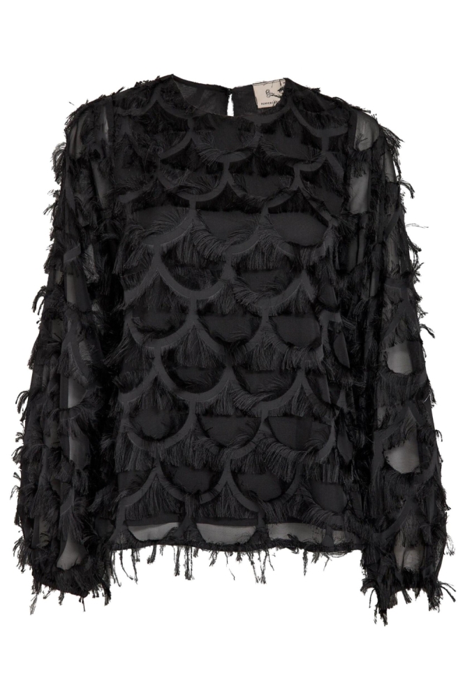 Peppercorn zwarte dames blouse | Vooraanzicht