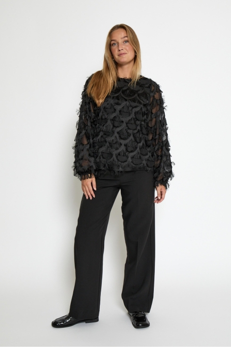 Peppercorn zwarte dames blouse | Model