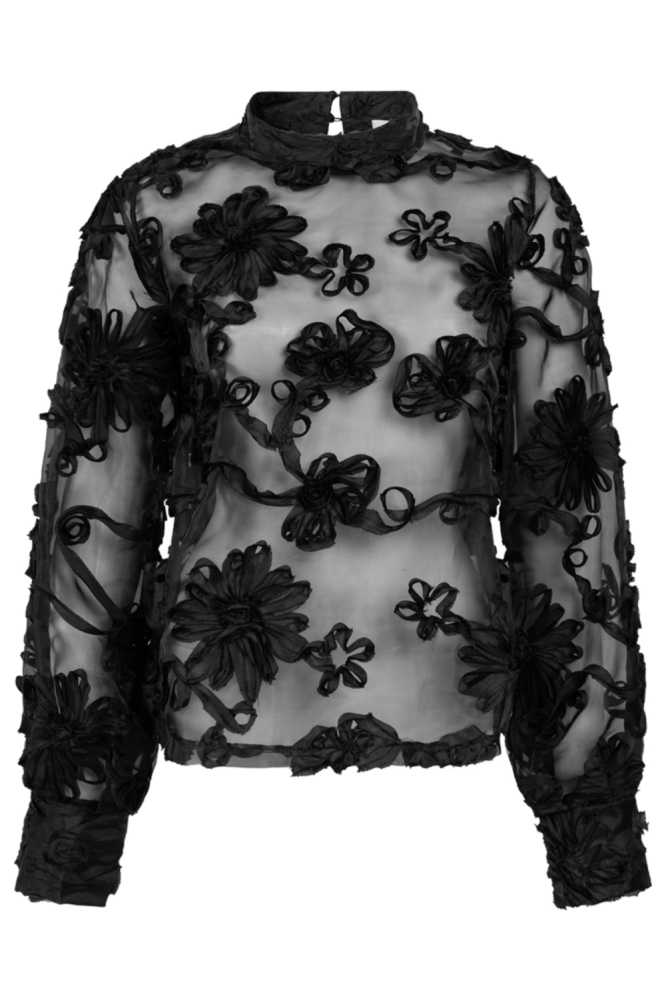 Aaiko zwarte dames blouse | Vooraanzicht