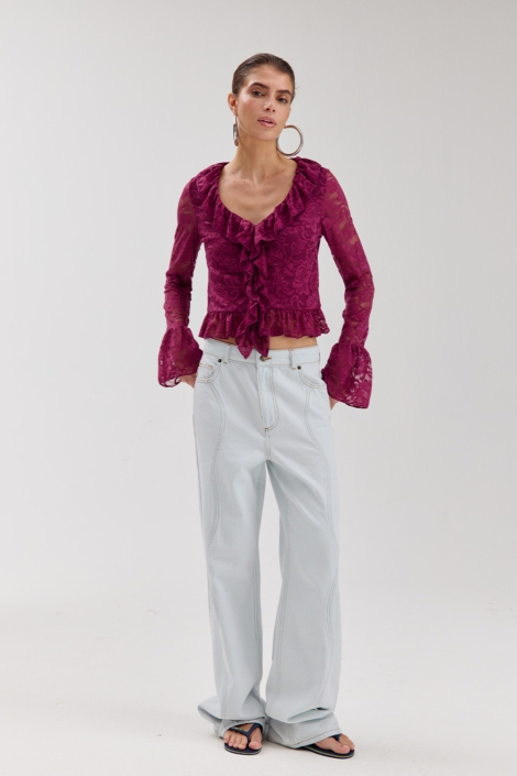 Harper & Yve paarse dames blouse | Model