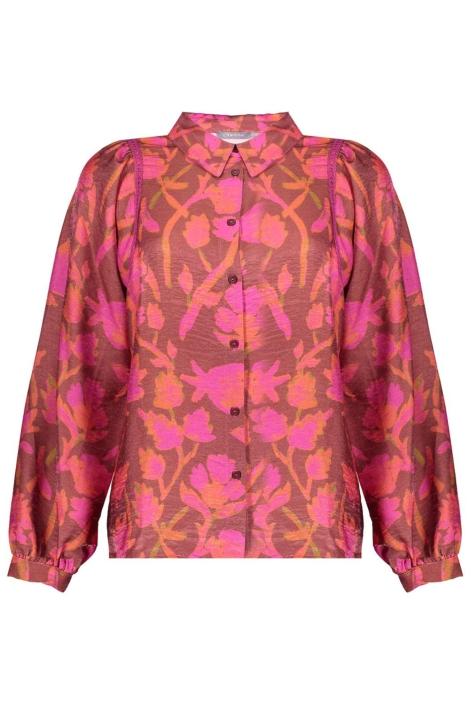 Geisha roze dames blouse | Vooraanzicht