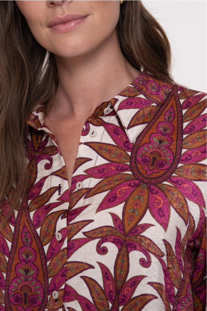 Geisha multi color dames blouse | Close up