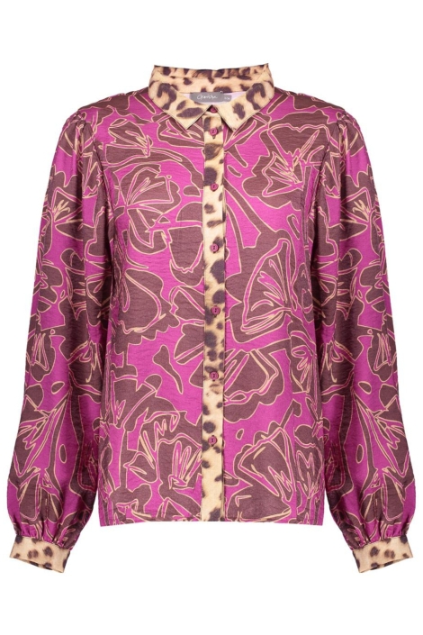 Geisha paarse dames blouse | Vooraanzicht