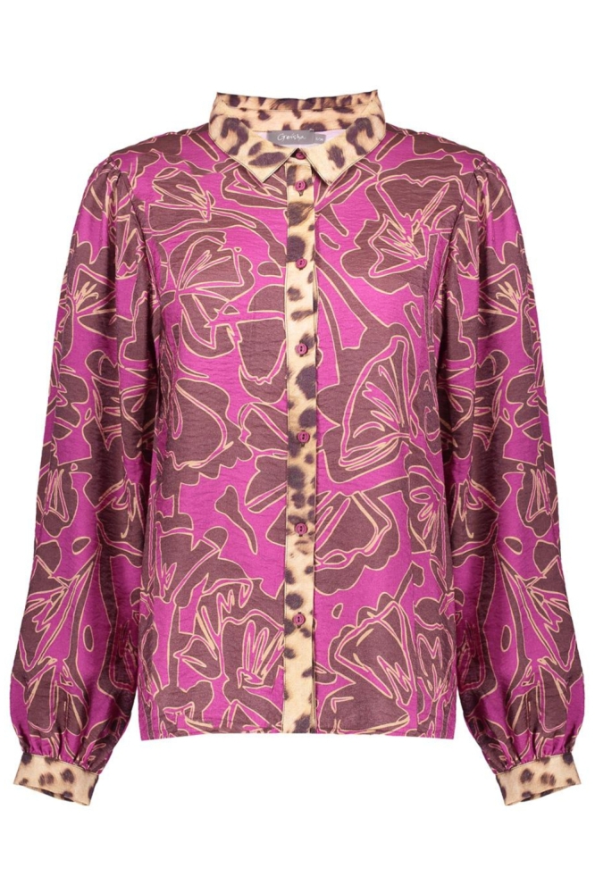 Geisha paarse dames blouse | Vooraanzicht