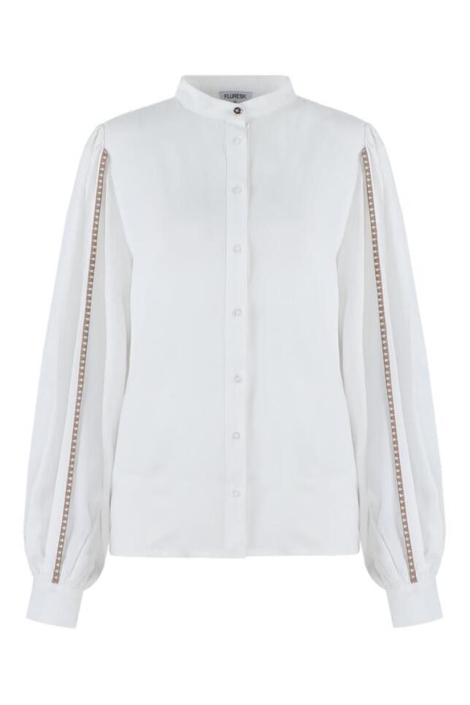 Fluresk witte dames blouse | Vooraanzicht