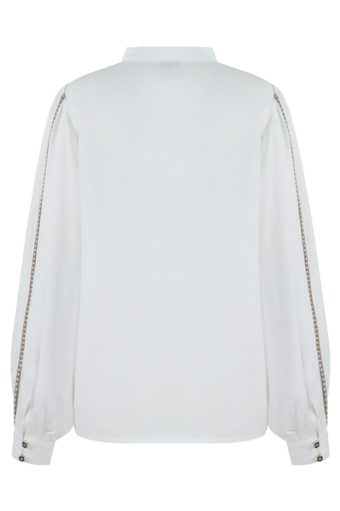 Fluresk witte dames blouse | Achteraanzicht