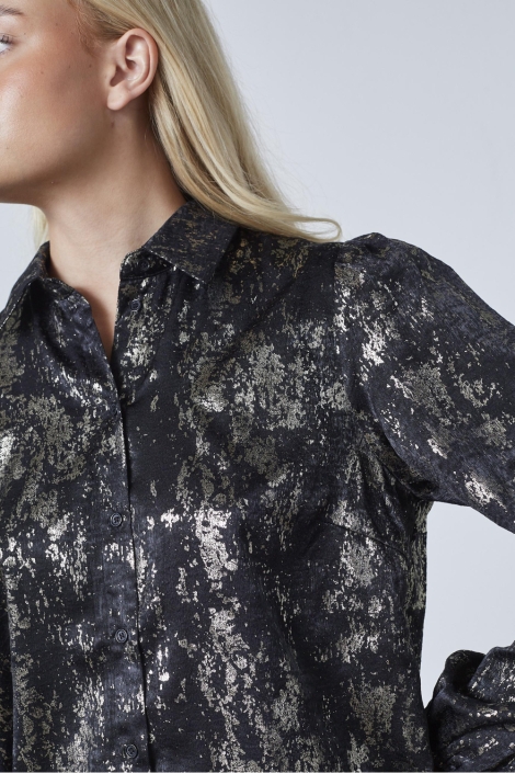 SisterS point zwarte dames blouse | Close up