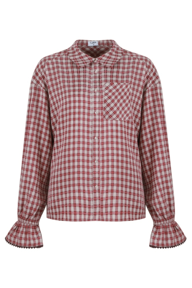 Fluresk bordeaux dames blouse | Vooraanzicht