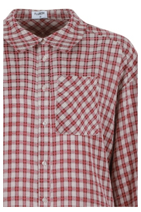 Fluresk bordeaux dames blouse | Close up