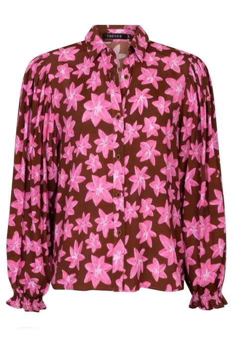 Ydence bruine dames blouse | Vooraanzicht