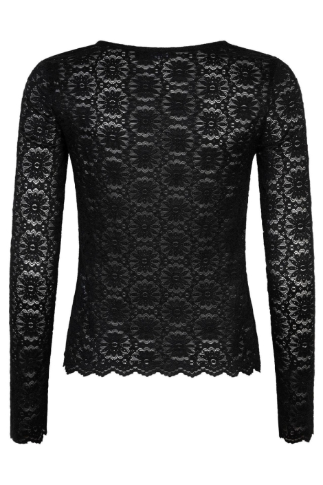 Ydence zwarte dames t-shirt | Achteraanzicht