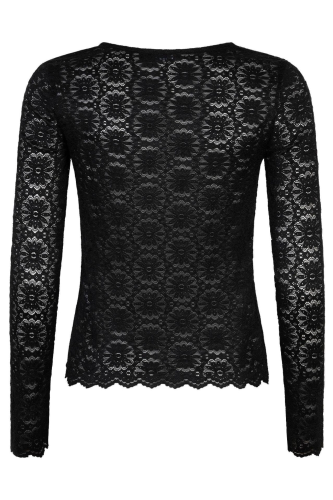 Ydence zwarte dames t-shirt | Achteraanzicht