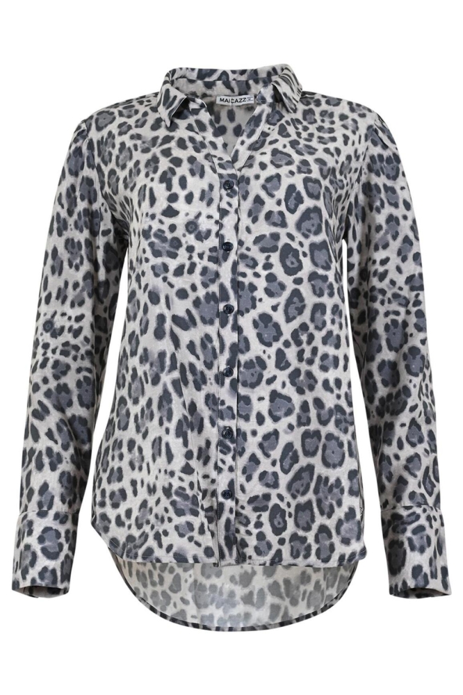 Maicazz grijze dames blouse | Vooraanzicht